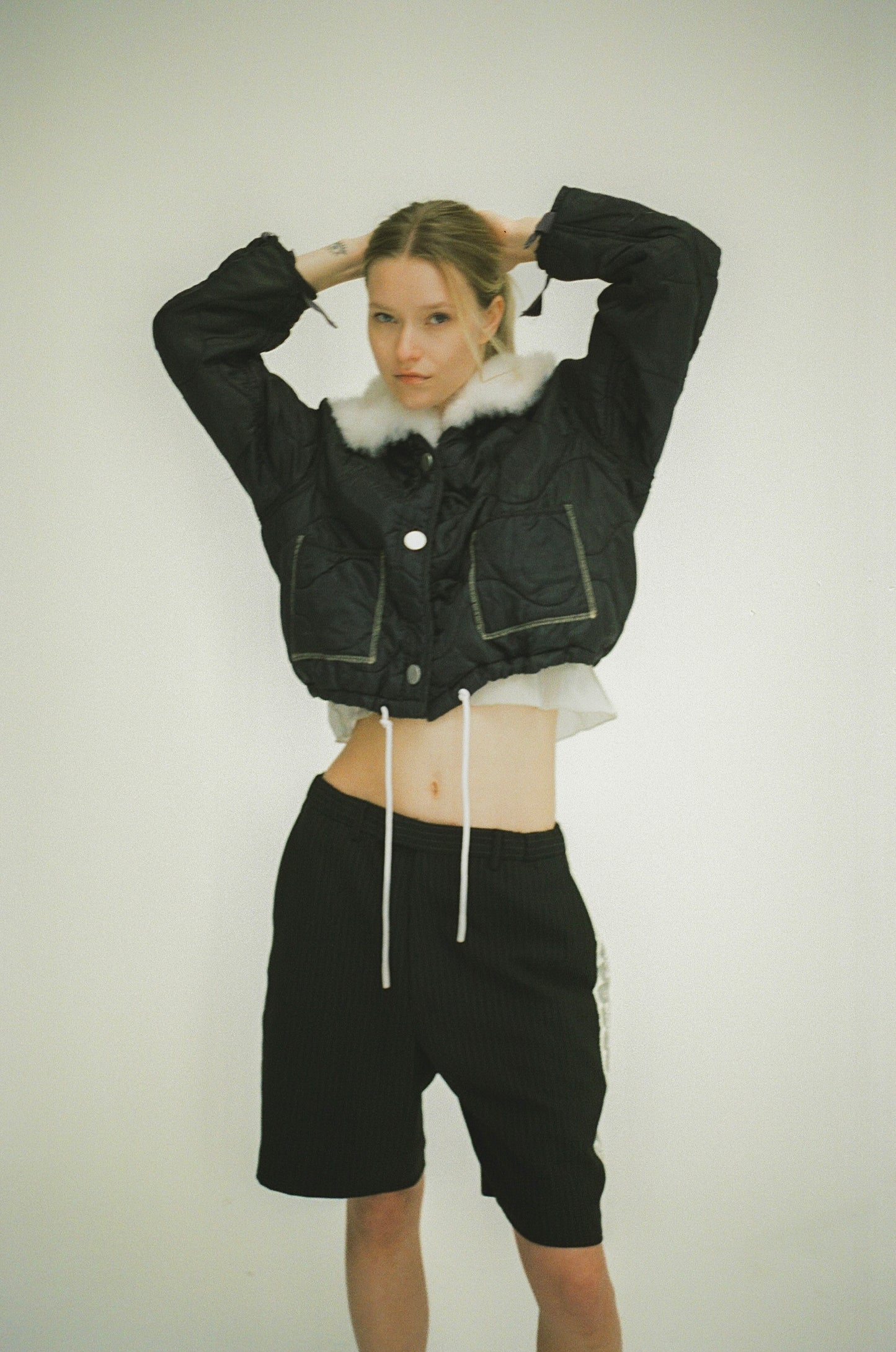 Military Liner (Fur Collar Drawstring)