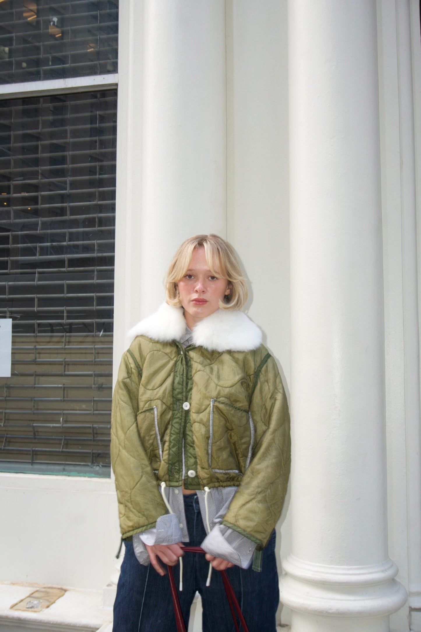 Military Liner (Fur Collar Drawstring)