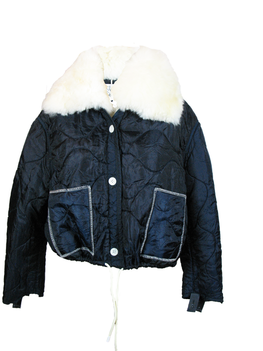 Military Liner (Fur Collar Drawstring)